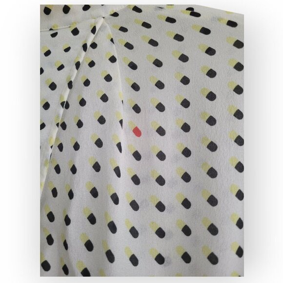 A.L.C. Silk Blouse Cream Multi-Color Pattern Size 2 - Picture 4 of 11